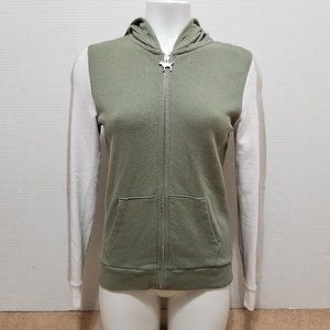 Victoria's Secret PINK hoodie XS colorblock zip up dog logo zipper charm lounge